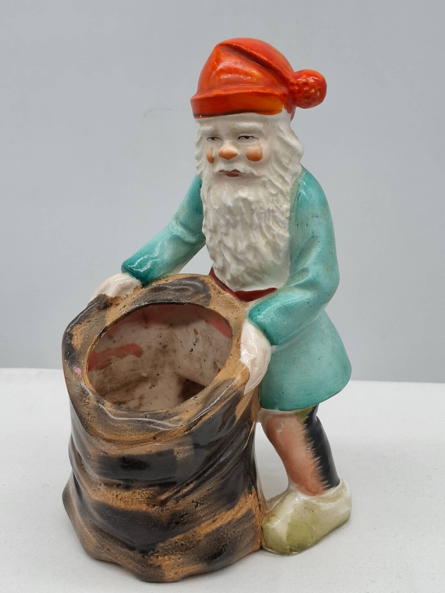 Santa Candy Holder: This is a wonderful old Santa Candy Container or possibly a vase, he is about inches 6 tall,