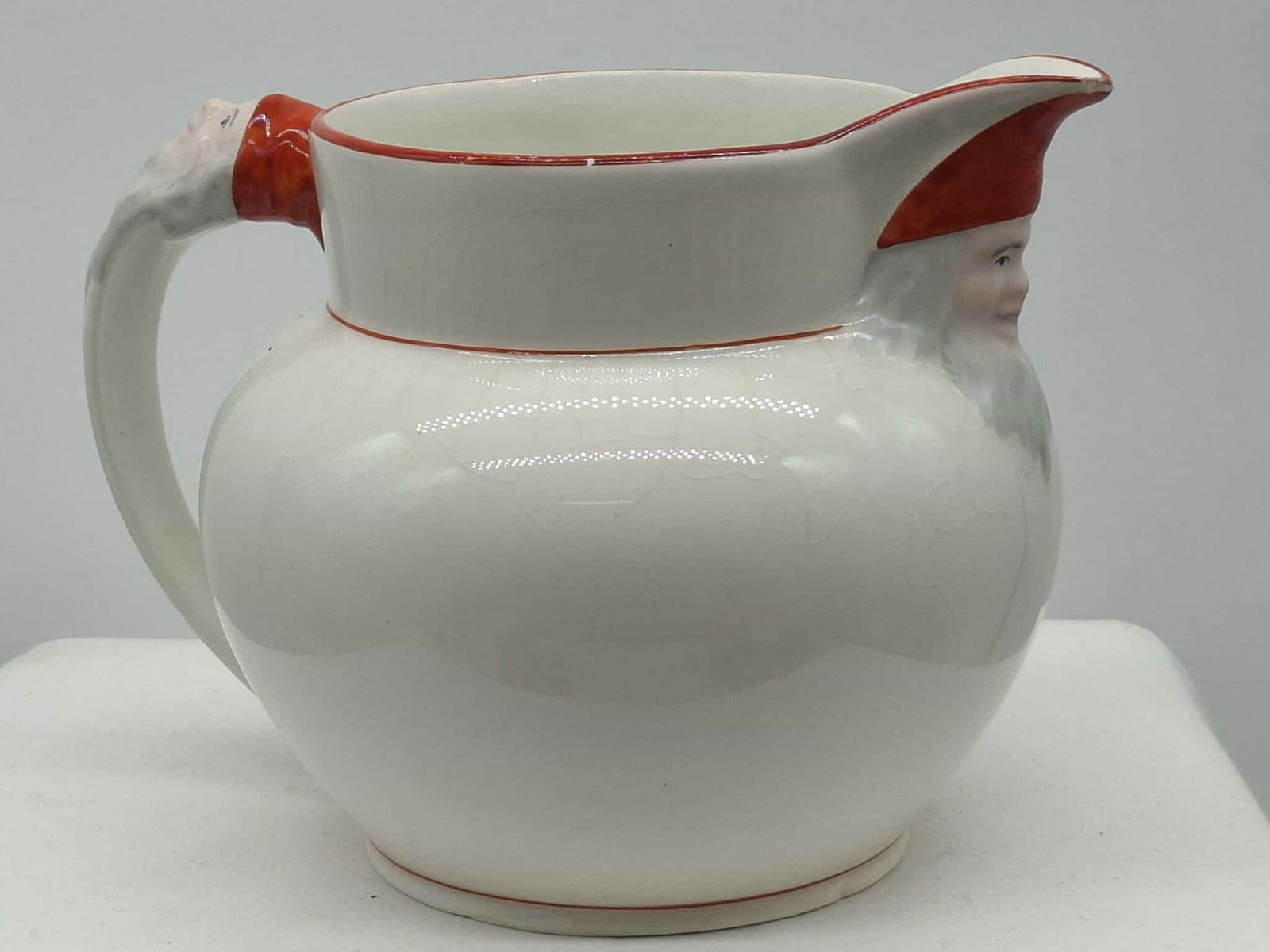 Santa Claus Milk Pitcher ~ Rorstrand Sweden: This is a great pottery pitcher to use on your Holiday table, a nice clean example, it is about inches tall