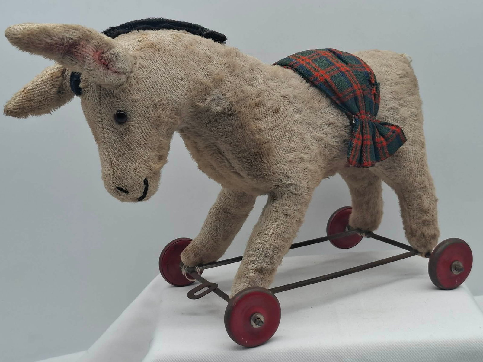 Mohair Donkey Pull Toy (1 of 2)