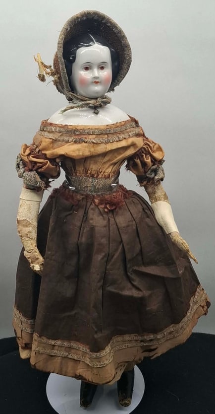 Porcelain Head Doll Original Clothes ~ circa 1840 (1 of 8)