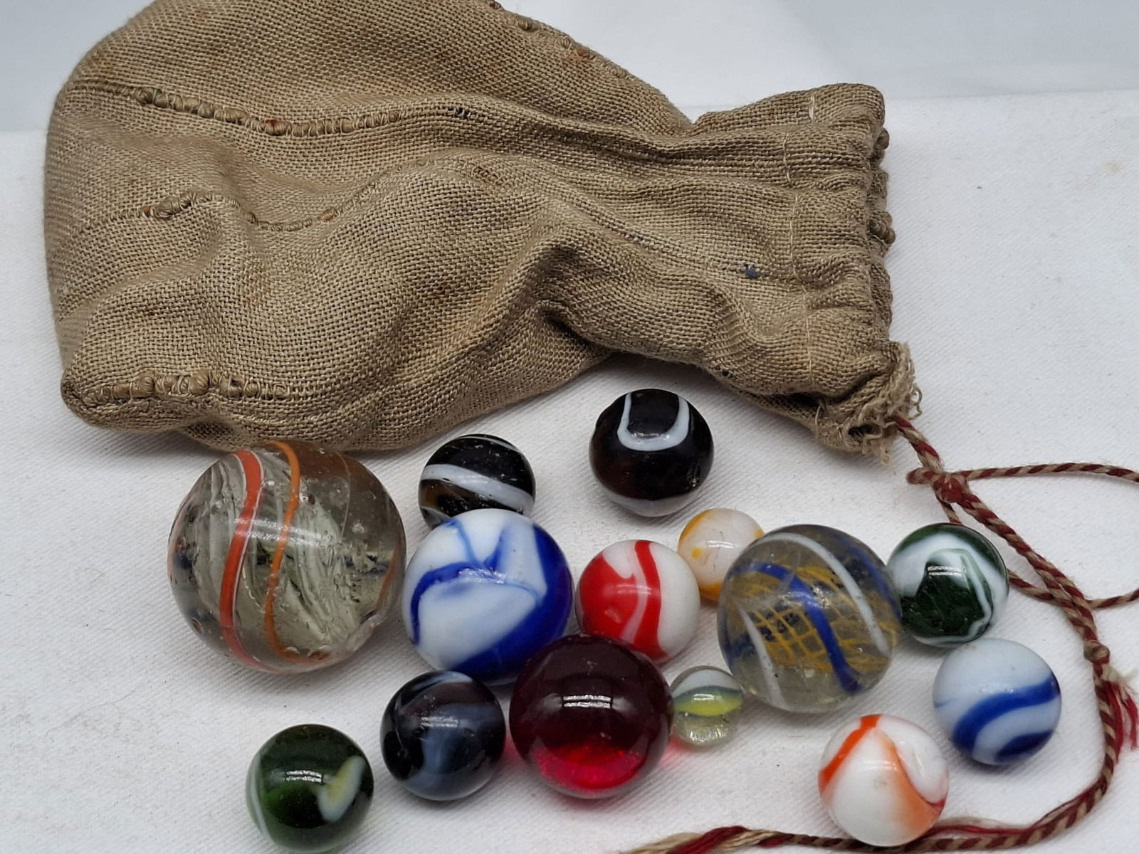Estate Lot of Antique Marbles w/Bag (1 of 5)