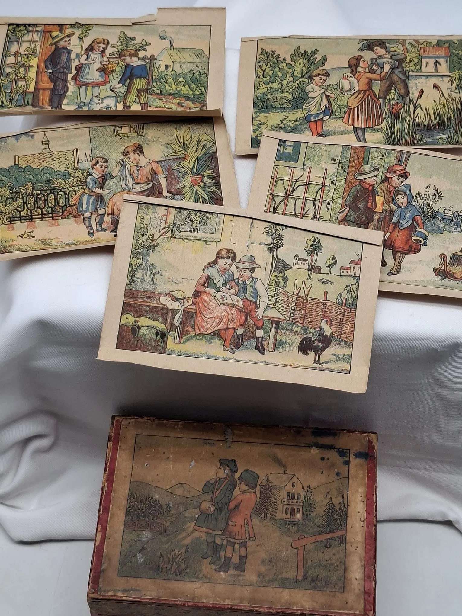 Antique Puzzle Blocks: this is a nice little set of puzzle blocks with their original papers, about 4 x 6 x 2 inches