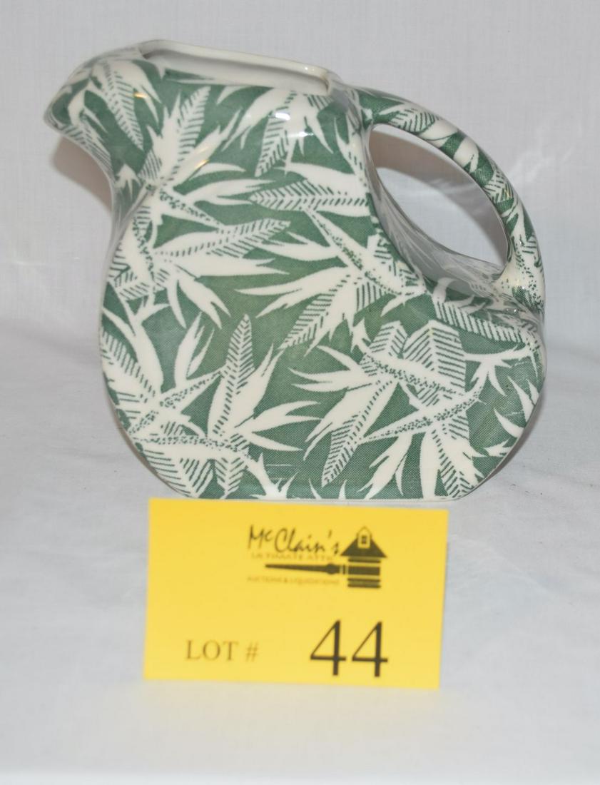 WALLACE DISK PITCHER, GREEN BIRD OF PARADISE PATTERN (1 of 3)