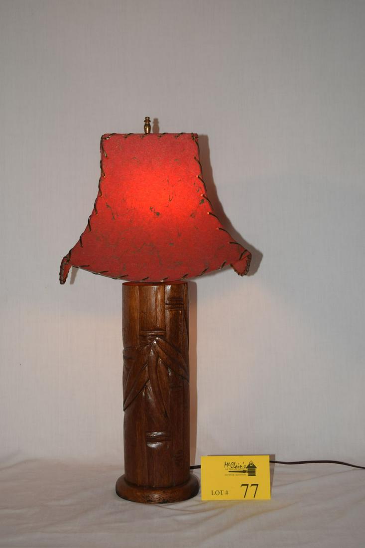 GUMP'S/FRITZ ABPLANALP CARVED MONKEYPOD TABLE LAMP (1 of 3)