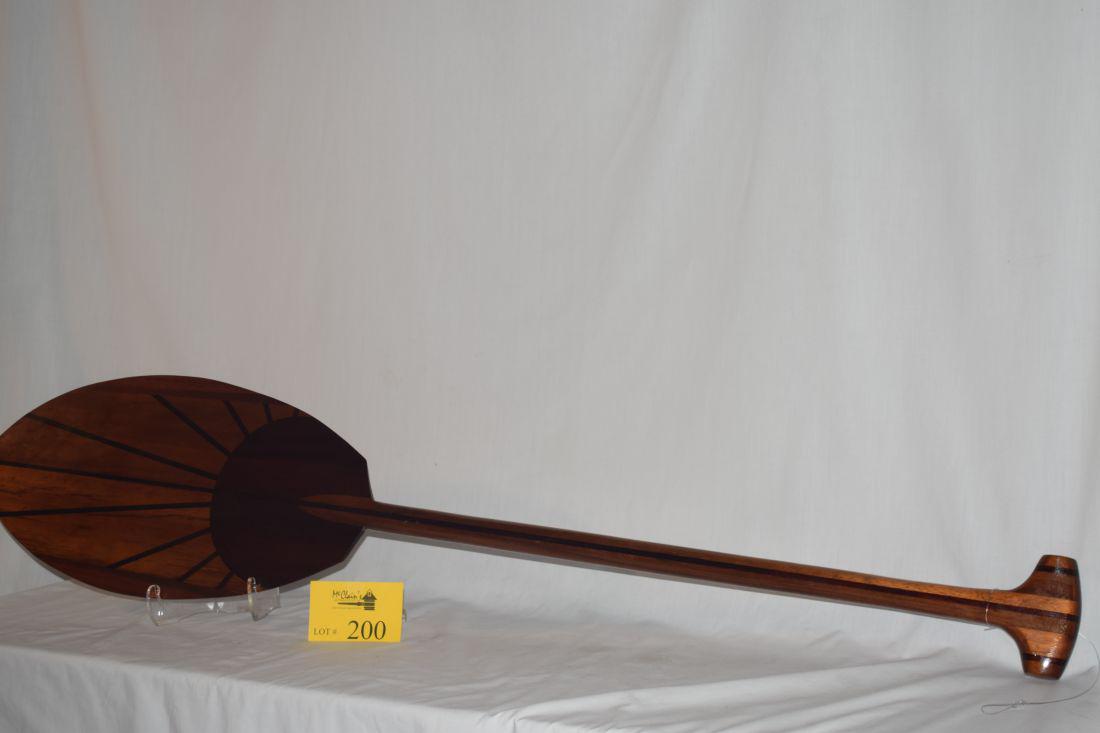 CARVED KOA PADDLE W/MARQUETRY INLAY (1 of 4)