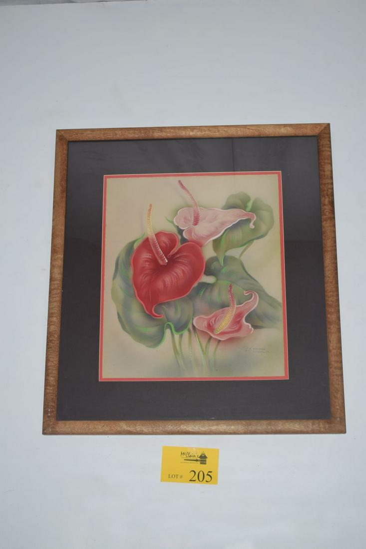 MANGO FRAMED TIP FREEMAN AIRBRUSH PAINTING, ANTHURIUMS (1 of 4)