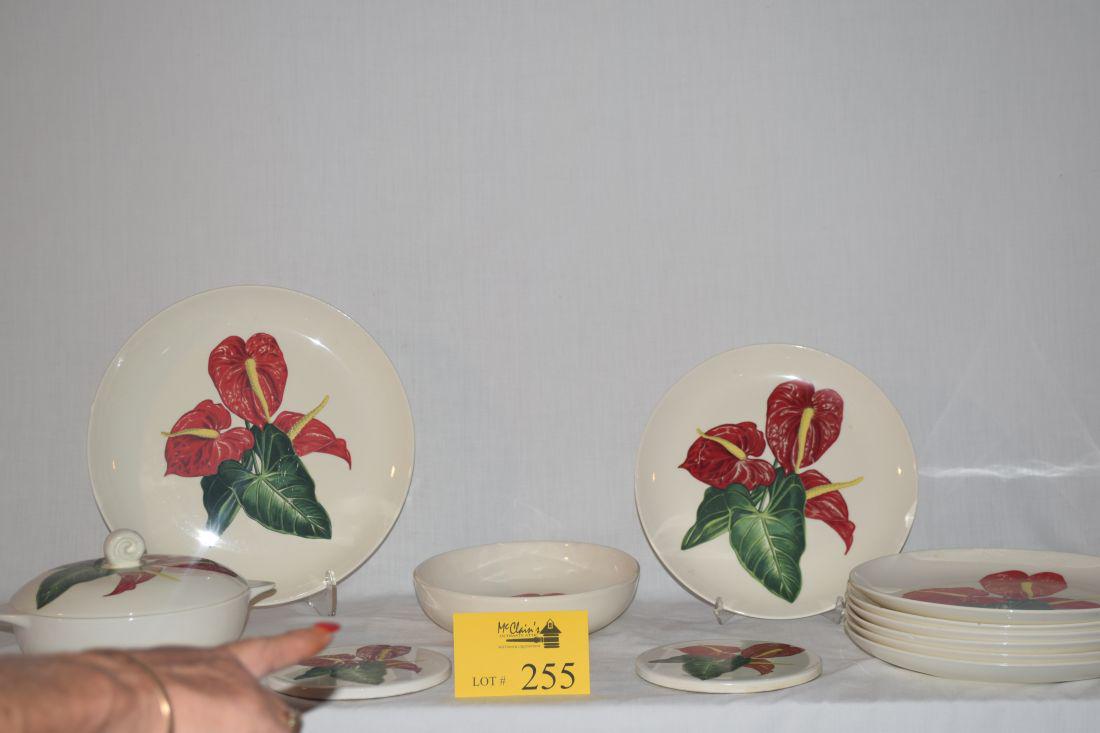 SANTA ANITA WARE CHARGER, PLATES, COVERED CASSEROLE & (1 of 12)