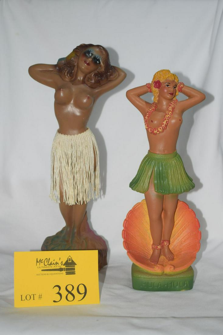 CHALKWARE CARNIVAL HULA GIRL FIGURINES (1 of 3)