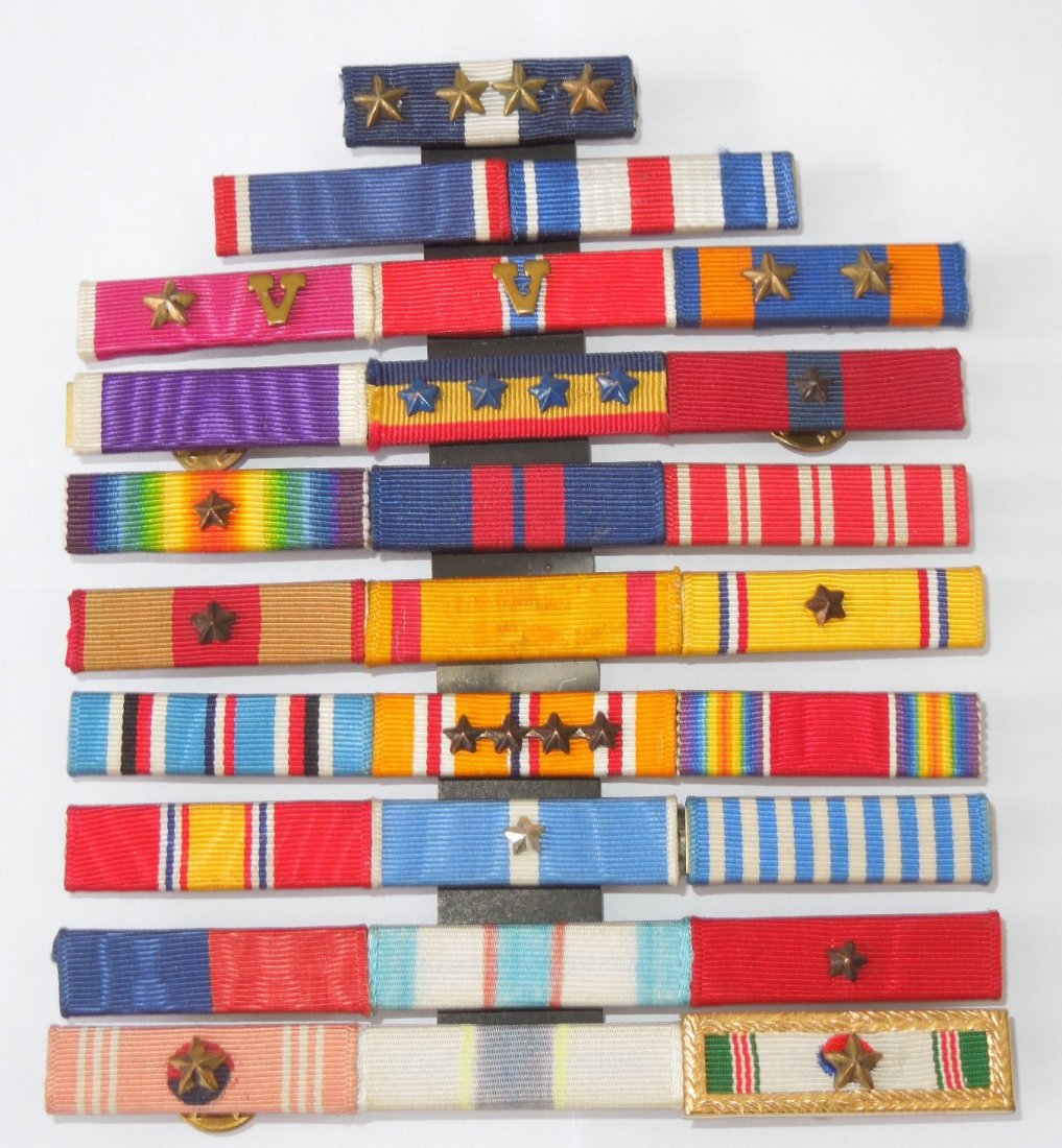 Display of USMC General Chesty Puller: Modern representation for collector display of USMC General Chesty Puller's ribbon bar.