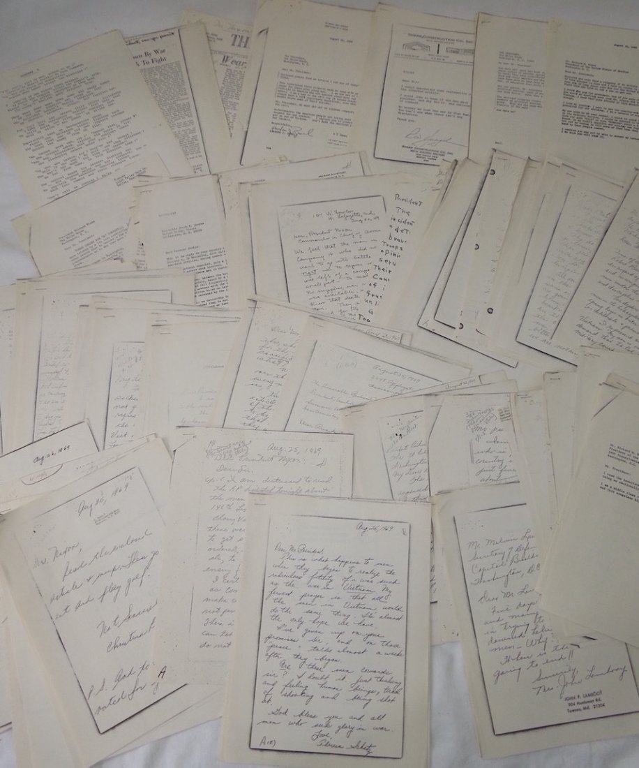 Anti Vietnam War 1969 Letters to President Nixon: Most of these copied letters were written to President Nixon expressing his constituents displeasure over an incident that involved soldiers (Company A, 3d Battalion, 21st Infantry, 196th Infantry Bri