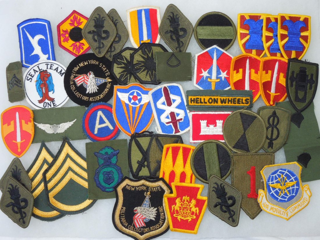 Vietnam Era Army & Air Force Patch Sleeve Insignia Lot: Vietnam Era Army & Air Force Patch Sleeve Insignia Lot. 40 plus pieces. See pictures for various conditions.