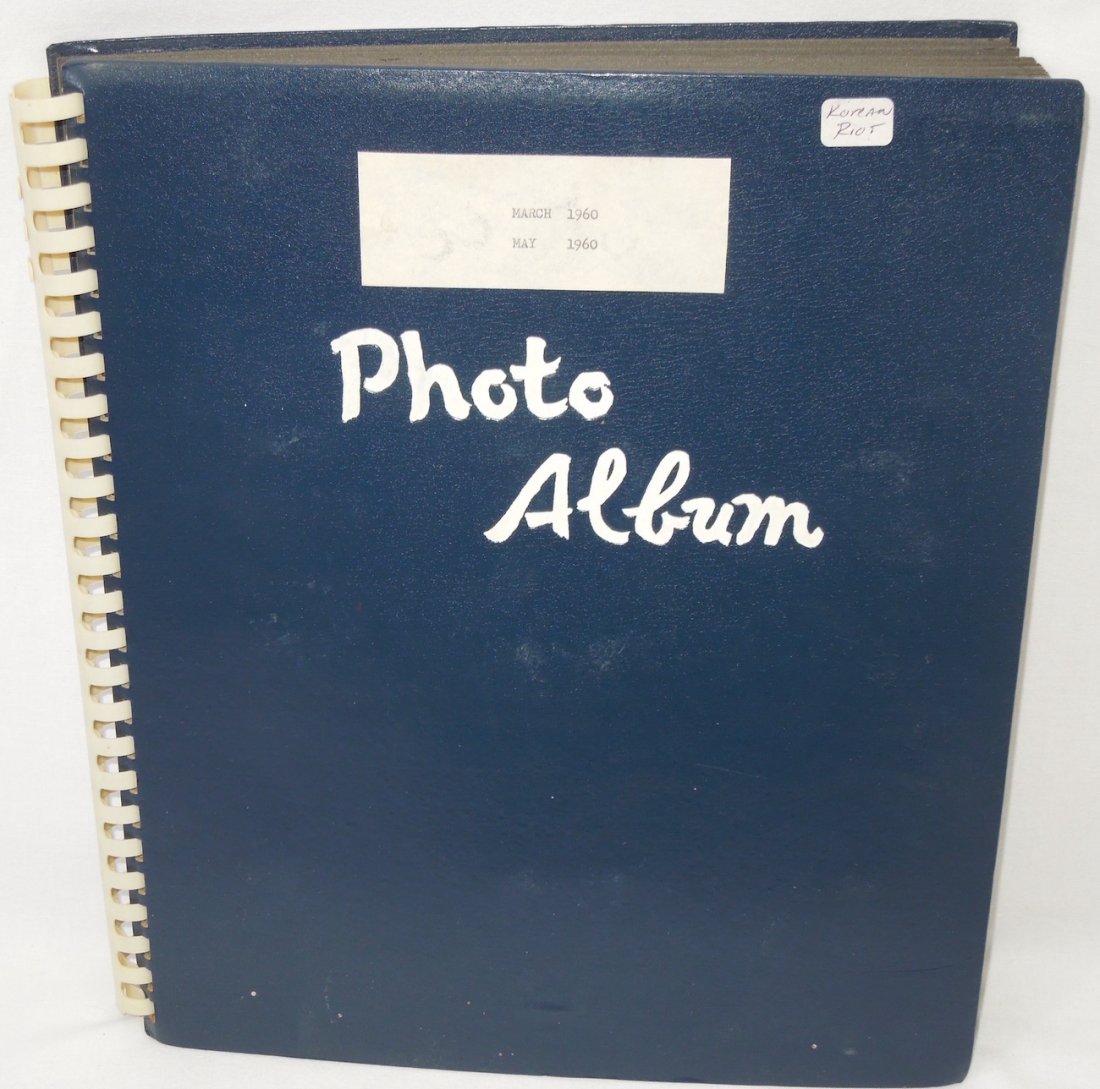General Ramsey Korean Riot Photo Album 1960: General Ramsey Korean Riot Photo Album 196. You will receive 155 plus photos with captions. There are a couple brochures with some photos that show a riot in Korea. Various size photos.