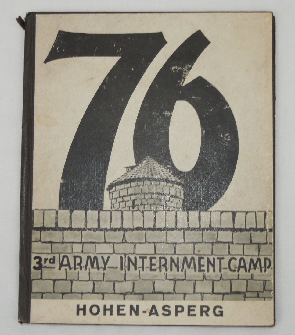 WWII 3rd Army Internment Camp Hohen Asperg Book 1945: RARE WWII Book: 3rd Army Internment German Prison Camp Hohen-Asperg. Author: Edward Bierman Copyright: Stuttgart 1945, Pages: 22, Publisher: Hoffmannsche Buchdruckerei Felix Krais,