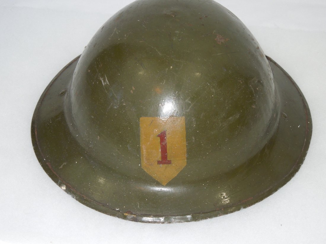 Identified 1930s US Army 1st Infantry Division Helmet (1 of 5)