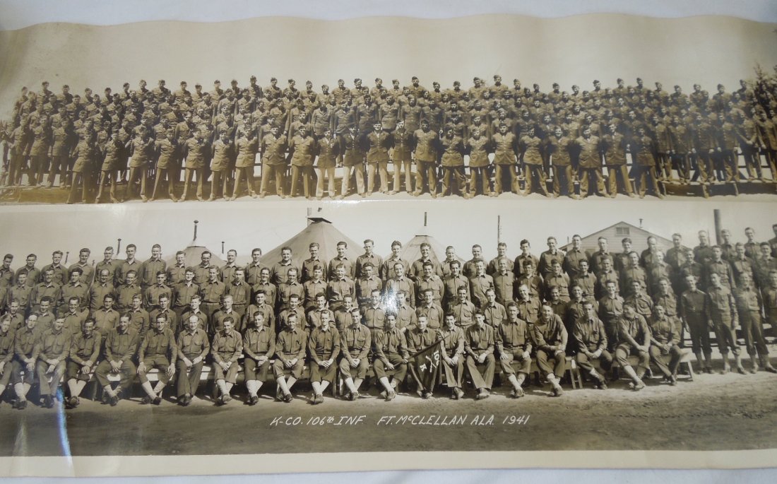 WWII Army Lot 2 Infantry Rolled Unit Photos 106th Inf. (1 of 4)