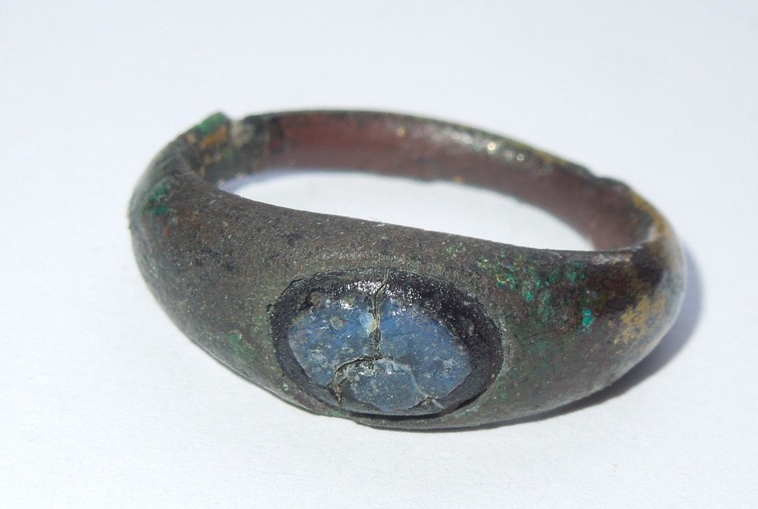 Ancient Roman Gold Ring Nicolo Gem 1st Century Artifact (1 of 4)