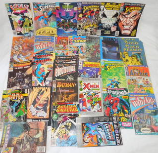 Spiderman Superman DC Marvel Archie Plus Comic Book Lot: You will receive Superman, The Punisher, Teenage Mutant Turtles, Sleepwalker, Darkman, Fate, The Gold Peanut, Super Ninja, TRS-80 Whiz Kids, Spider Man, X-Men, Radio Shack Electronics, Starriors, Just