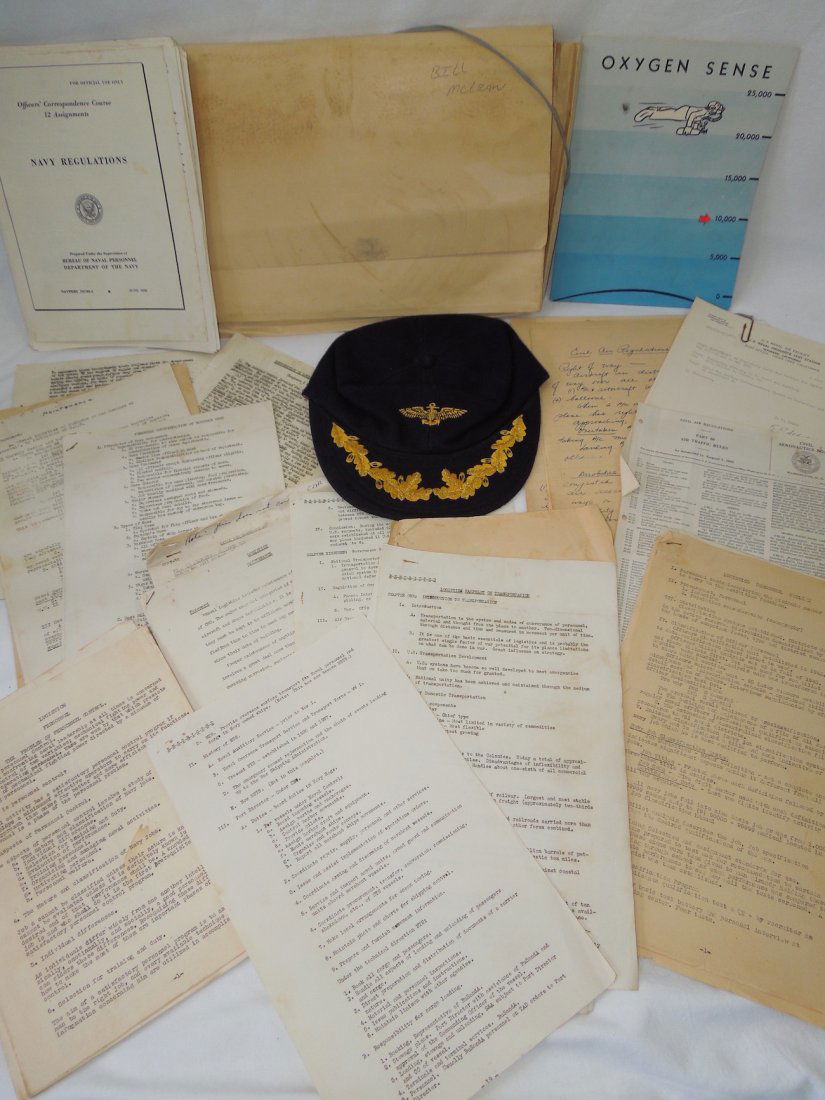Vietnam Era US Navy Aviator Captain Hat and Paper Group (1 of 6)
