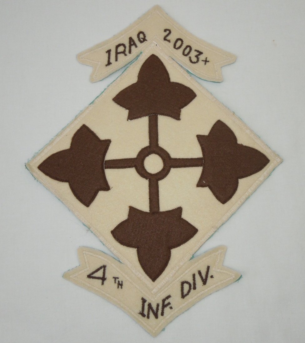 Large 2003 Iraqi Freedom 4th Infantry Custom Patch (1 of 2)