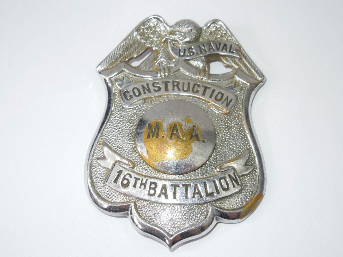 WWII 16th Naval Construction Master At Arms Badge (1 of 2)