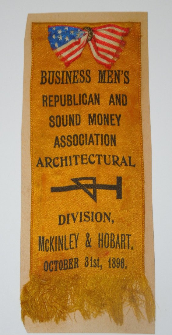 1896 Presidential Election Sound Money McKinley Ribbon (1 of 4)