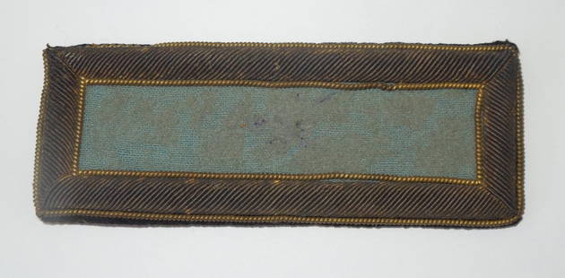 Civil War Union Infantry Lieutenant Shoulder Board: Original Civil War era single Union Army Infantry Second Lieutenant shoulder board with Sidney Mason written on the bottom. Made by the Warnock Uniform Company in New York.