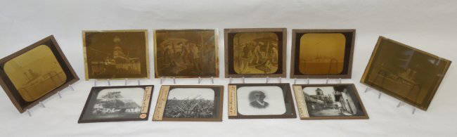 1800s Glass Slides Spanish American War Ships US Navy: 1800s Lantern Glass Slides Spanish American War Ships US Navy. You will receive 10 Lantern Glass slides showing the following scenes and people. Havana Cuba Roman Catholic Cathedral, Native Family at