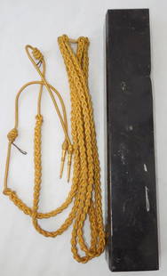 1900s Aide to General Officer US Army Aiguilette in Box: Original early 1900s Aide to a General Officer Aiguilette in its tin box.