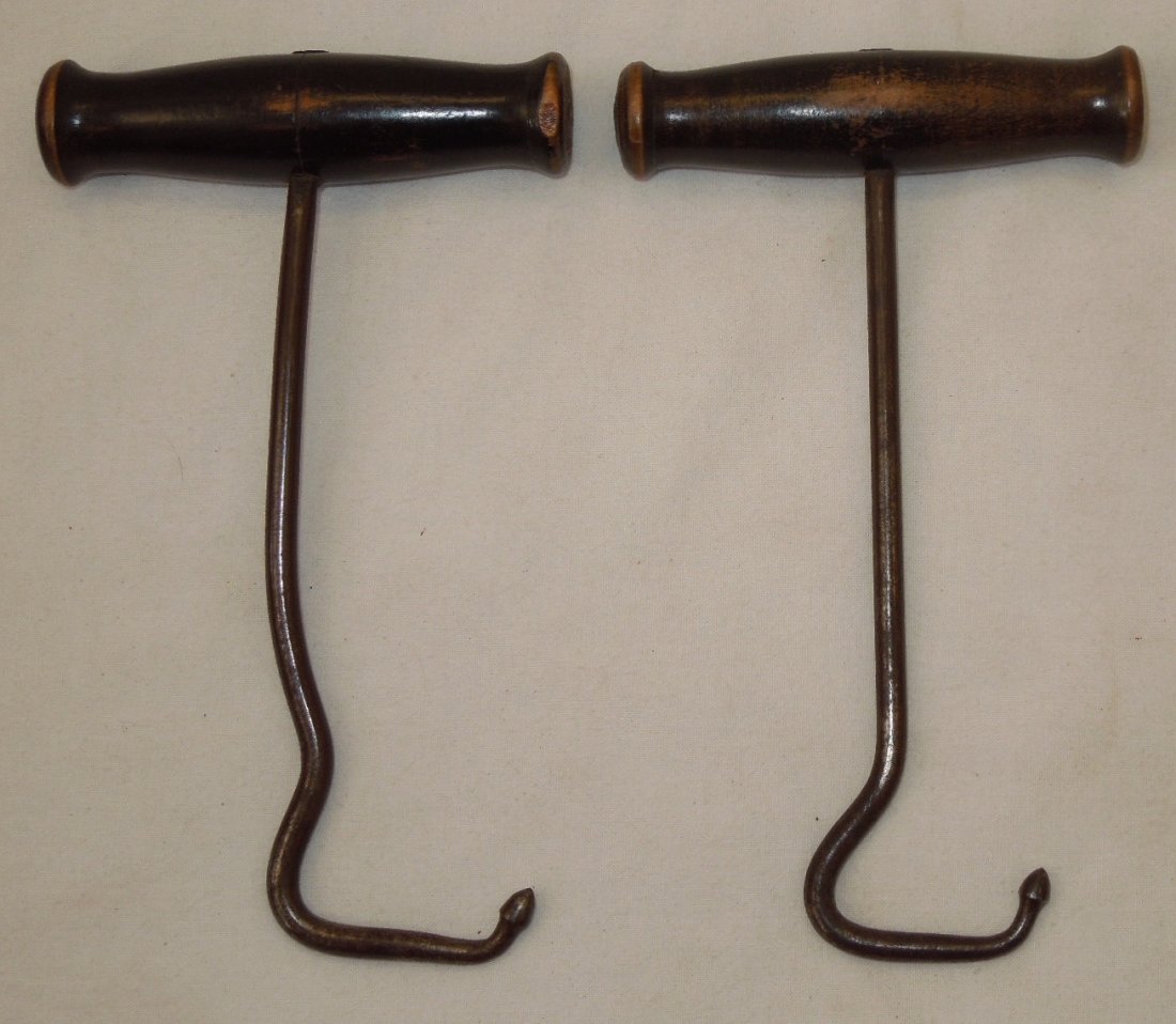 1920s US Army Officer Boot Hooks: Pair of boot hooks as used by US Army Officers to pull up their long leather Army boots. Circa 1920's.