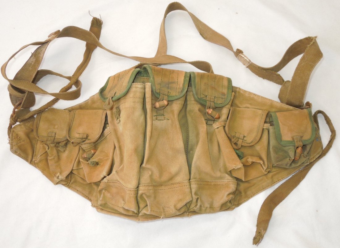 Vietnam Viet Cong NVA Captured AK-47 Magazine Pouch: Vietnam era North Vietnamese or Viet Cong used AK-47 magazine chest rig.