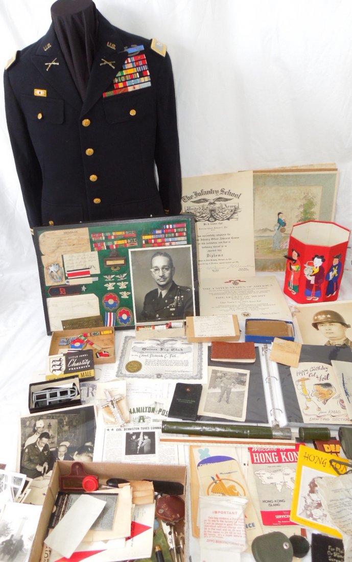 WWII - Korean War 9th Infantry Colonel Archive: WWII - Korean War Group from Col. Frederick Feil. In WWII he was a 9th ID Battalion Commander earning a Silver Star on 1942. Post War he earned a Soldier's Medal for saving lives during a barracks Fir