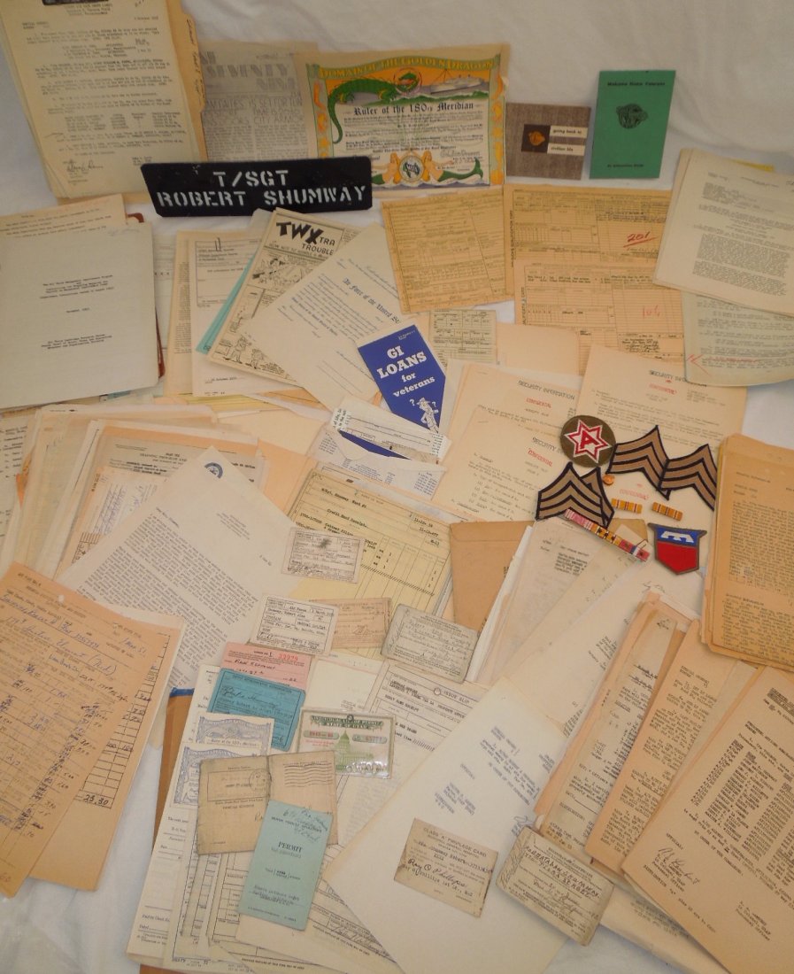 WWII Korea Air Force 6th Army 76th Div Medical Group: WWII Korea Army & Air Force USAF 6th Army 76th Division Medical Named Group. Named to: Robert Alan Shumway, Sr. It appears that Shumway began his career in the U.S. Regular Army in 1943-1944 according