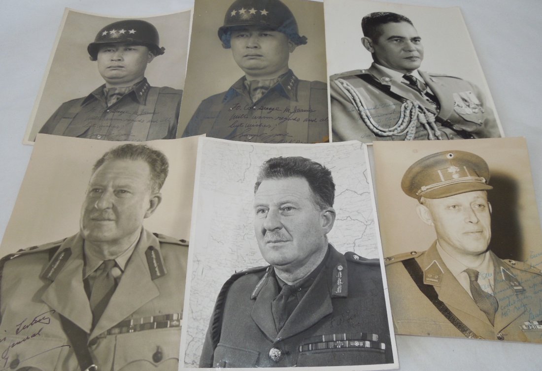Foreign Military General Officer Signed Photos Korea UK: LOt of (6) Foreign Military General Officer Signed Photos Korea UK from the 1950s and 1960s. Signatures are readable. This would make a nice research project for the collector of foreign officers.