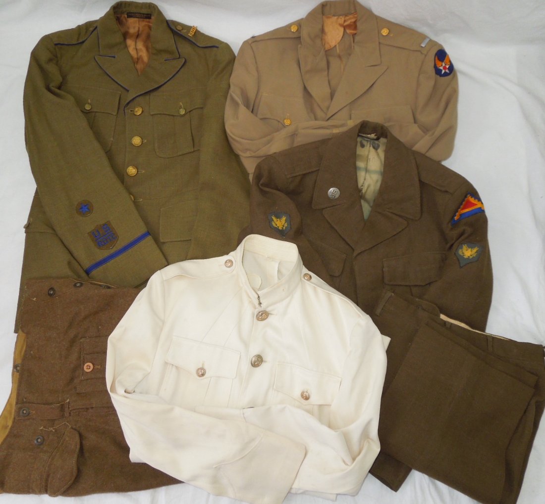 WWII -50s Uniform Lot ROTC USMC AAF Officer 7th Army: WWII-50s ROTC, USMC Marine Corps, Army Air Force AAF Officer, and 7th Army uniform and pants Lot. You will will receive a ROTC uniform (JACOB REEDS SONS Philadelphia). Named to Ray Earl 221 10905 9726
