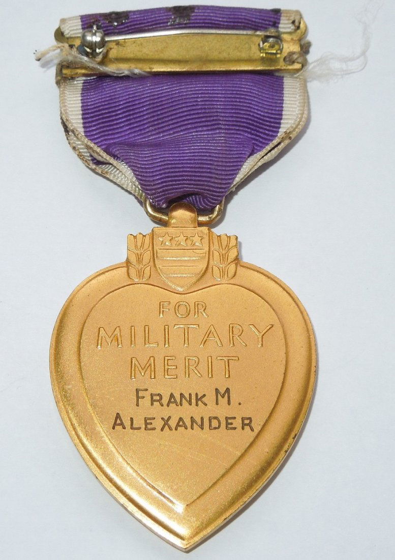 WWII US Army Hand Engraved Purple Heart Medal Alexander Mar 27, 2021