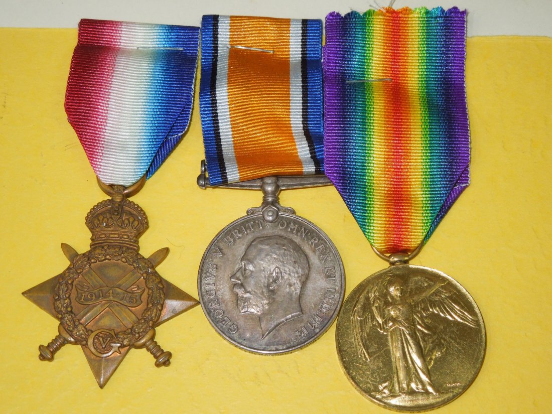 WWI British Wounded In Action Medals Lot 1914 Star (1 of 4)