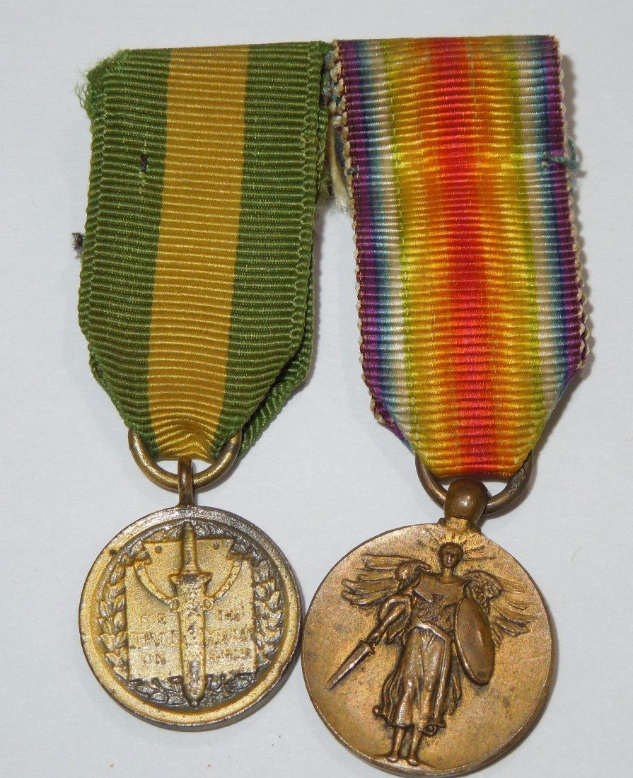 WWI US Army Victory & Mexican Border Mini Medal Bar (1 of 2)