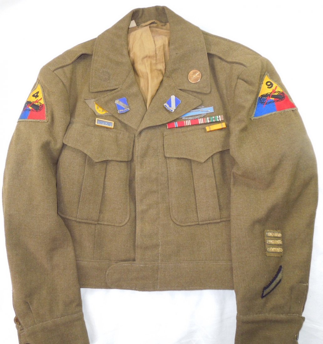 Wwii Us 4th & 9th Armored 51st Infantry Cib Ike Jacket