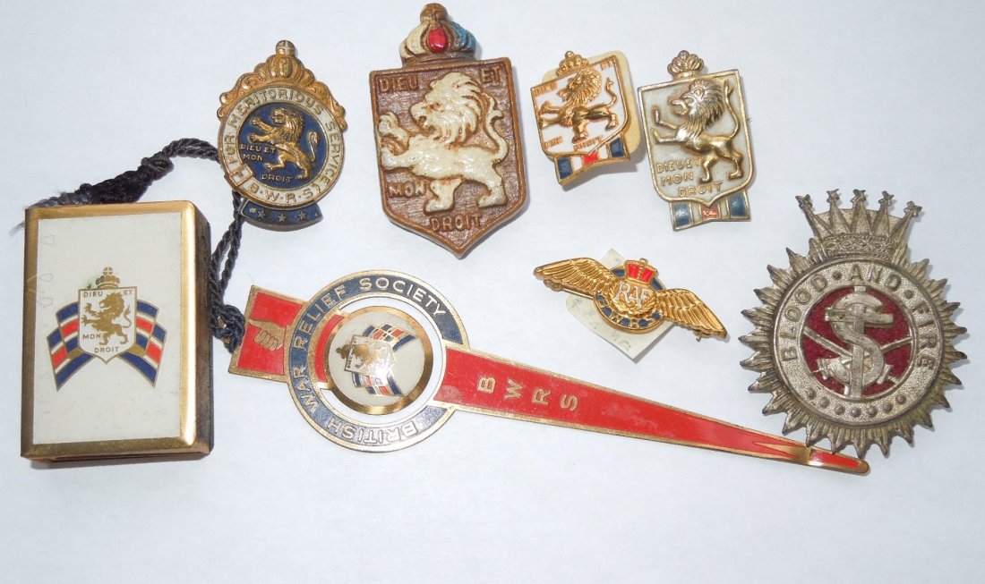 WWII Lot BWRS British War Relief Society Pins Badges (1 of 4)