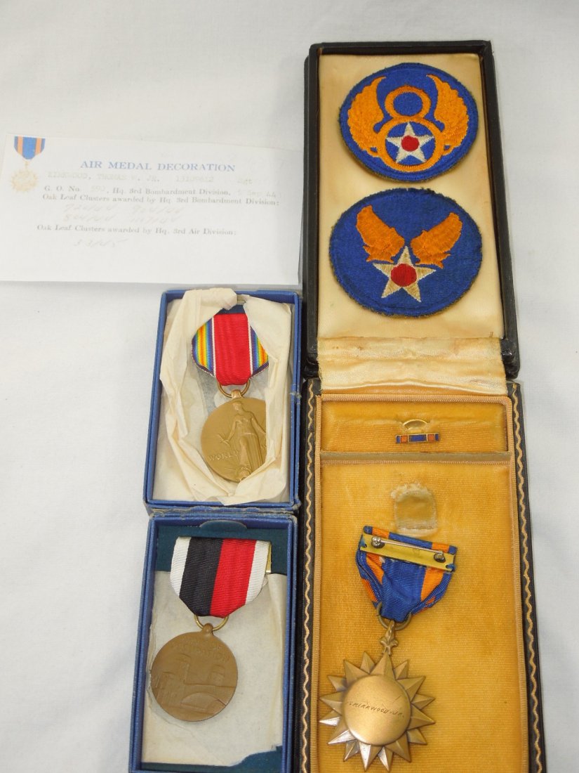 WWII US 8th Air Force 487th BG Named Air Medal Group (1 of 6)