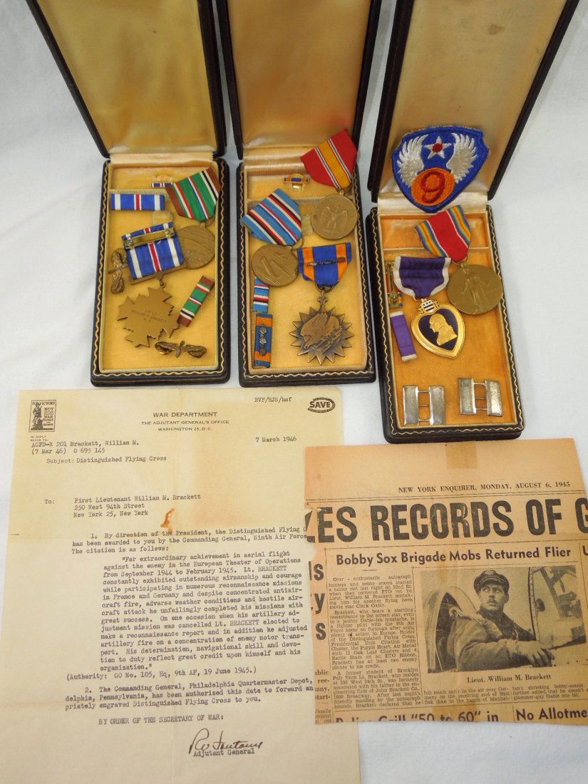 WWII US 9th AAF P-51 Fighter Pilot Medal Group 2 (1 of 11)