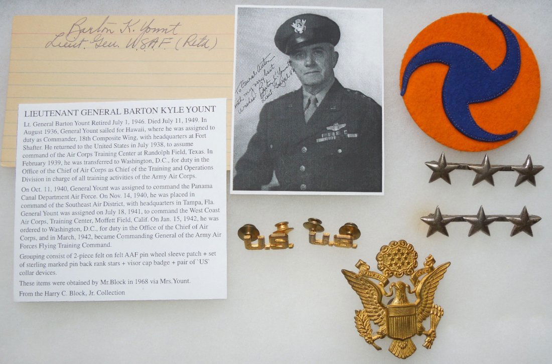 WWII USAAF General Yount Sterling Stars, Patch, Pins (1 of 6)