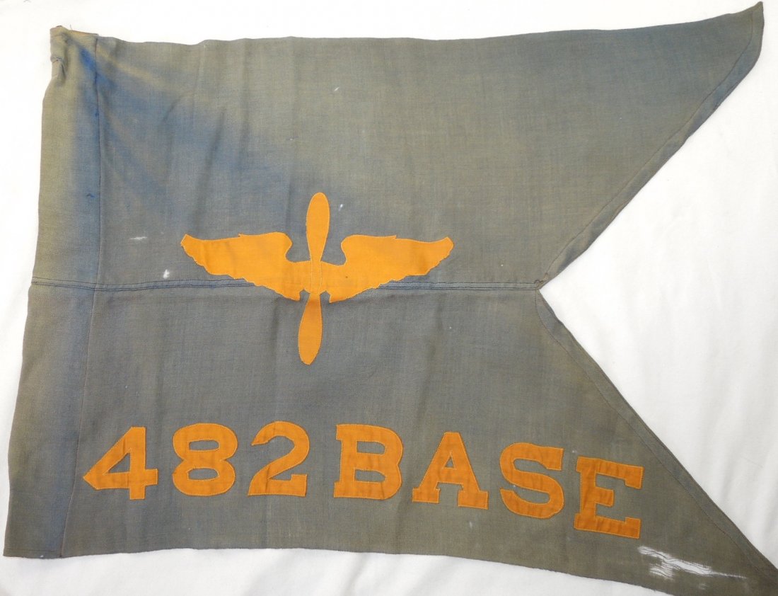 WWII Army Air Corps 482 Base HQ & AB Sq Guidon Flag: WWII Army Air Corps 482 Base Headquarters & Air Base Squadron Guidon Flag Banner. The 482nd during WWII existed from 21 Dec 1942. Activated on 2 Jan 1943. Disbanded on 1 Apr 1944. The assignments duri
