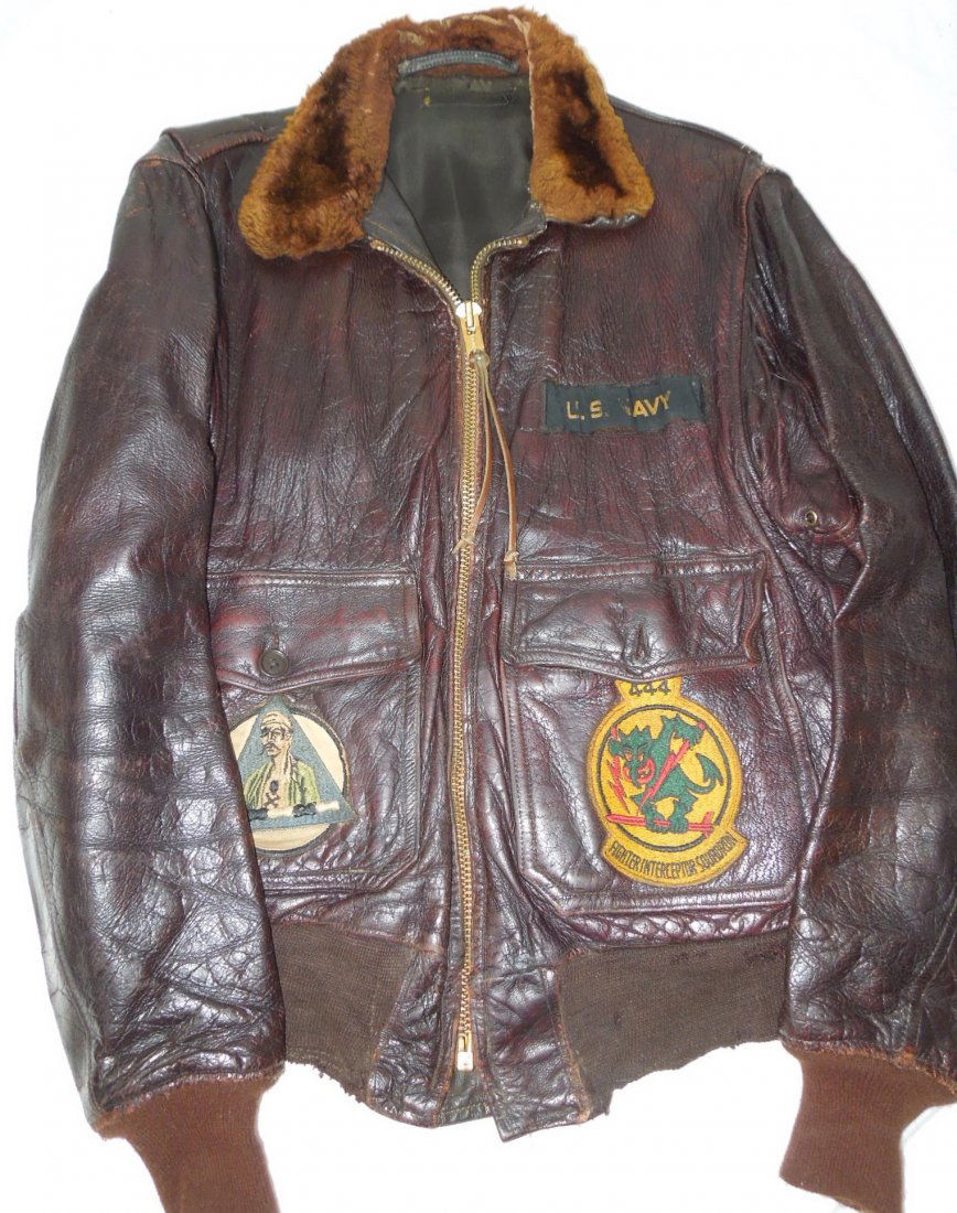 Korean War US Navy USAF Patched G-1 Jacket (1 of 8)
