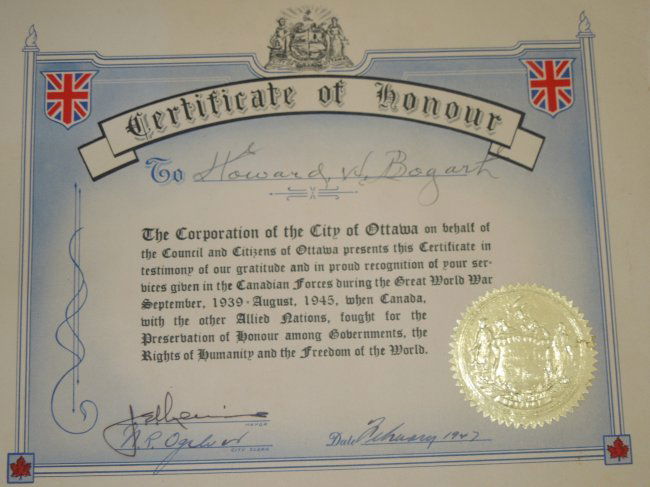 WWII Canadian Soldier Ottawa Certificate Spitzbergen (1 of 2)
