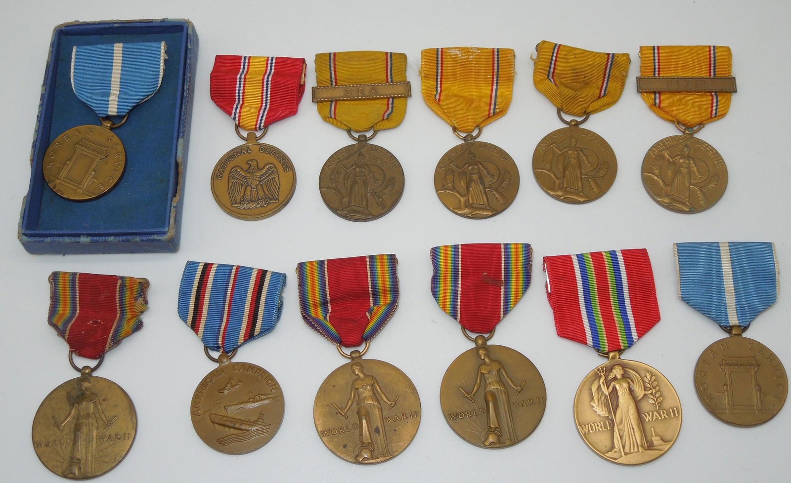 WWII - Korean War Campaign Medals US Military Lot of 12 (1 of 5)