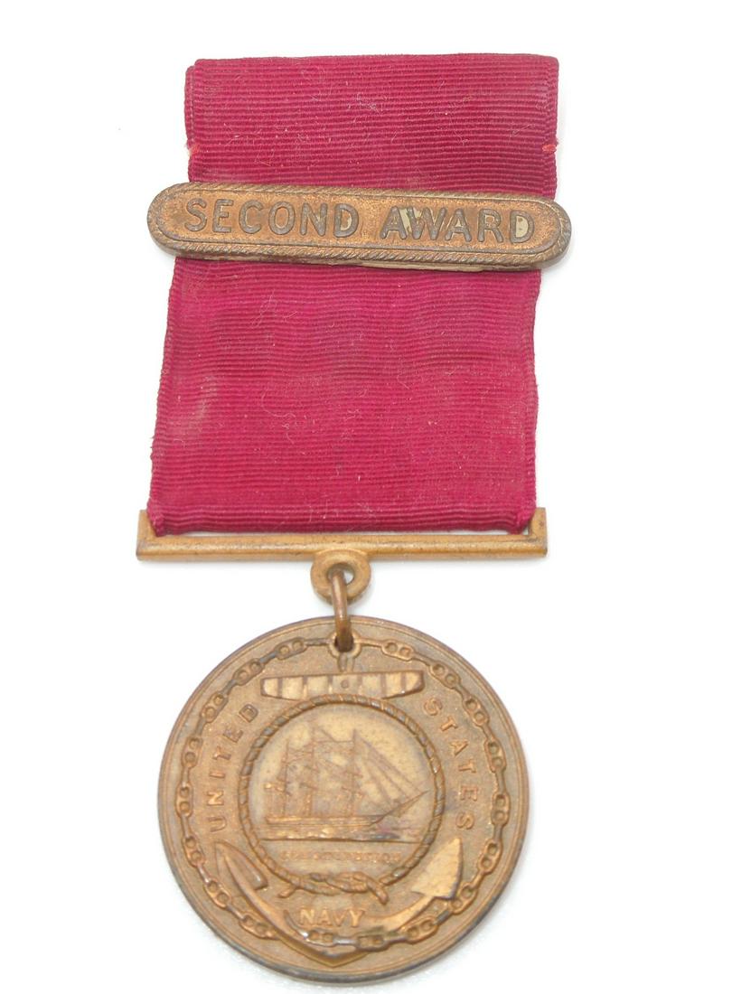 Named WWII Navy Good Conduct Medal PC-573 USS New Mexico (1 of 2)