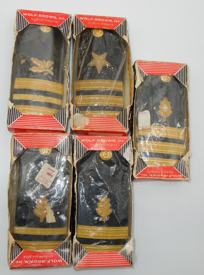Post WWII US Navy Officer Bullion Shoulder Boards Lot of 5 (1 of 6)