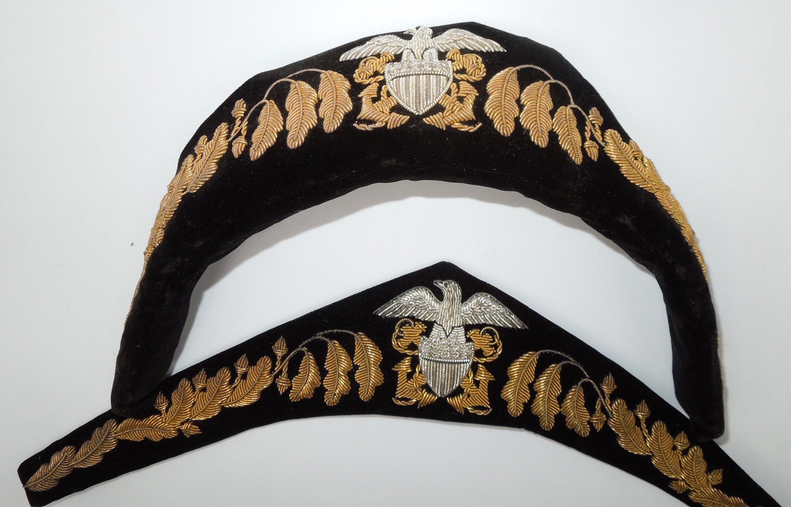 WWII USN Navy WAVES Women's Officer Bullion Hat Dress Tiaras Bands Lot of 2 (1 of 4)