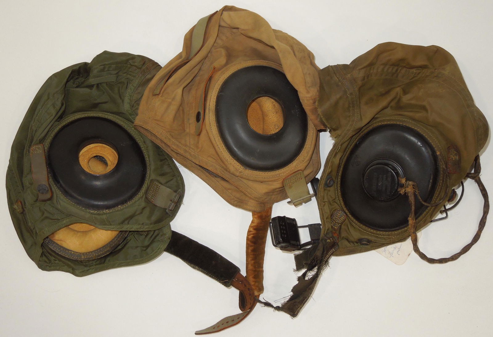 WWII US AAF Army Air Force & Navy Pilot Aviator Flight Helmets Skull Head Gear Lot of 3 (1 of 6)